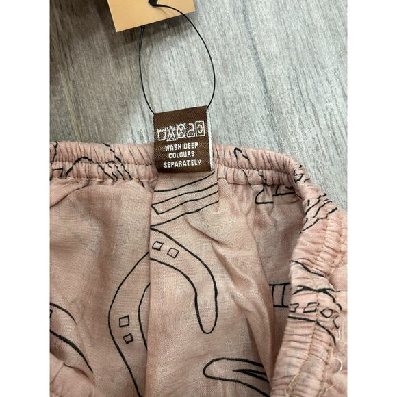 Raj Womens Pink Horse Shoe Print Elastic Waist Tiered Maxi Skirt One Size NWT - Picture 5 of 7